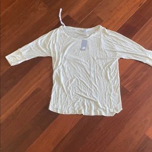 Splendid 3/4 sleeve. Tan w/specks gold thread